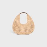 Celine classic panier HOBO BAG IN Raffia and Calfskin - Image 4