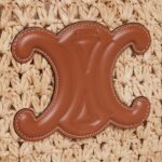 Celine classic panier HOBO BAG IN Raffia and Calfskin - Image 3