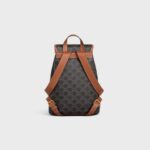 CELINE MEDIUM BACKPACK FOLCO in Triomphe Canvas and calfskin - Image 4
