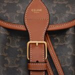 CELINE MEDIUM BACKPACK FOLCO in Triomphe Canvas and calfskin - Image 3