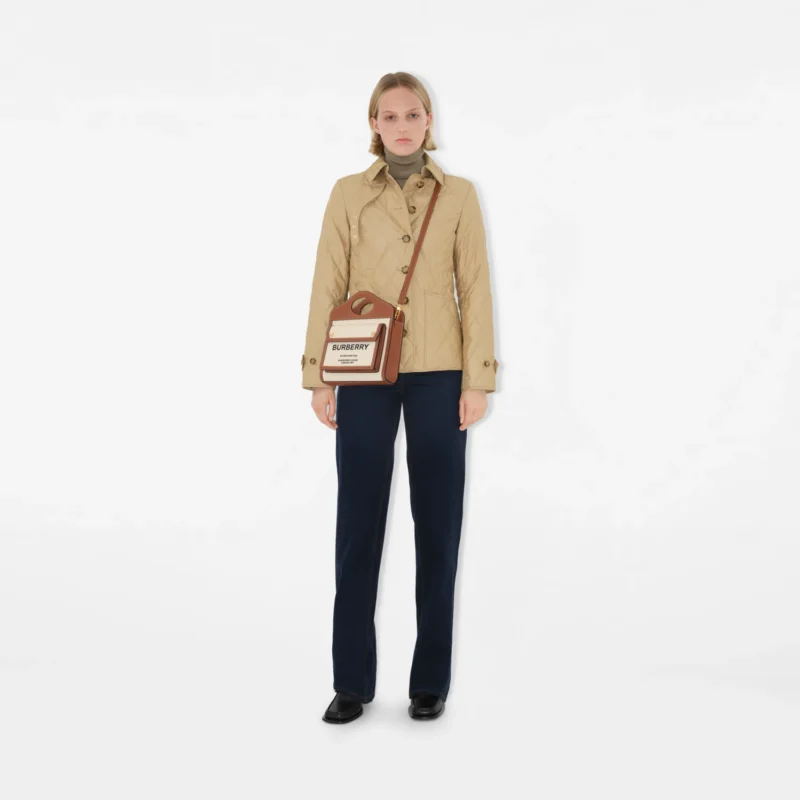 BURBERRY MINI TRI-TONE COTTON CANVAS and LEATHER POCKET BAG - Image 2