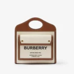 BURBERRY MINI TRI-TONE COTTON CANVAS and LEATHER POCKET BAG