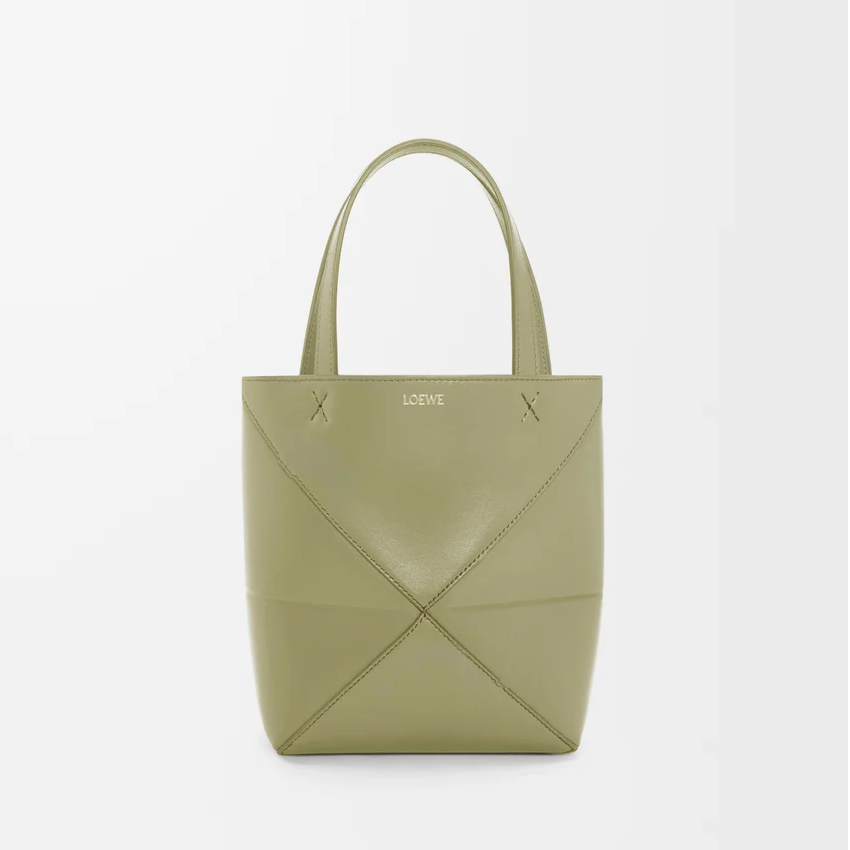 A657V25X01_4787_1F LOEWE Mini Puzzle Fold tote in shiny calfskin - Image 1