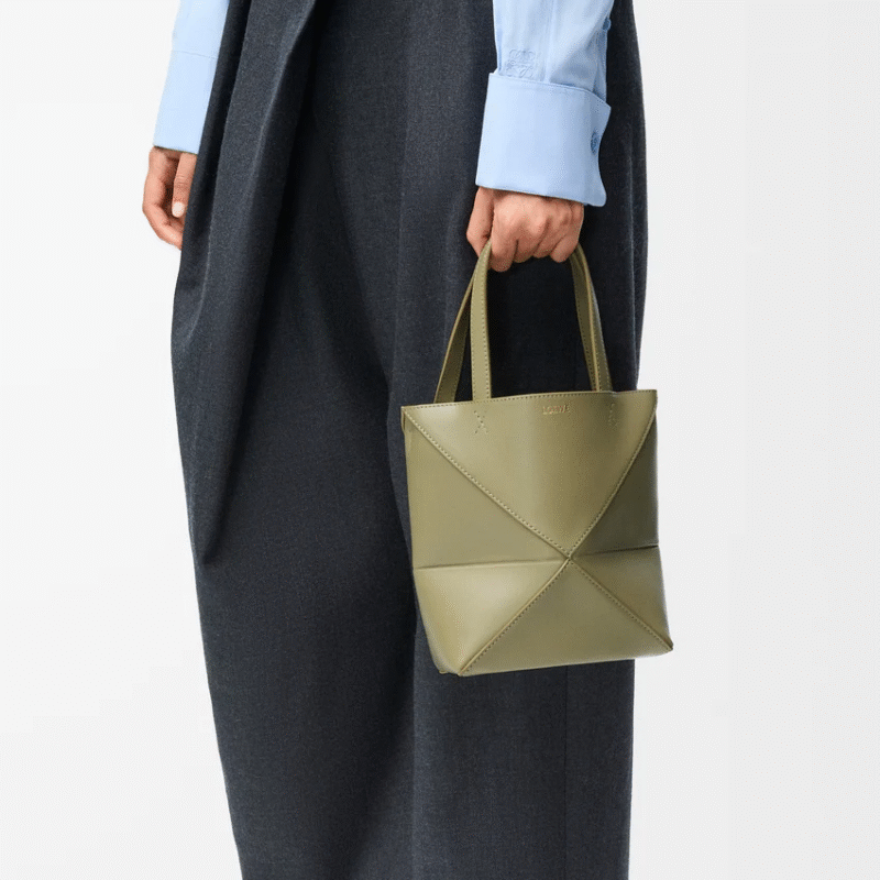 LOEWE Mini Puzzle Fold tote in shiny calfskin - Image 3