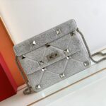 Valentino Roman Stud The Soulder BAG In Nappa With Chain-26x16x8CM