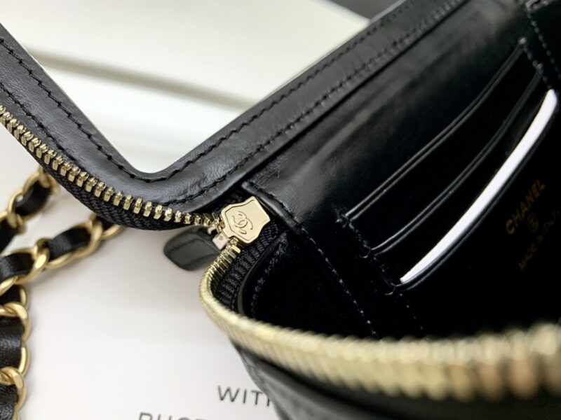 Ch@nel Cosmetic Bag-Lambskin-18CM - Image 2