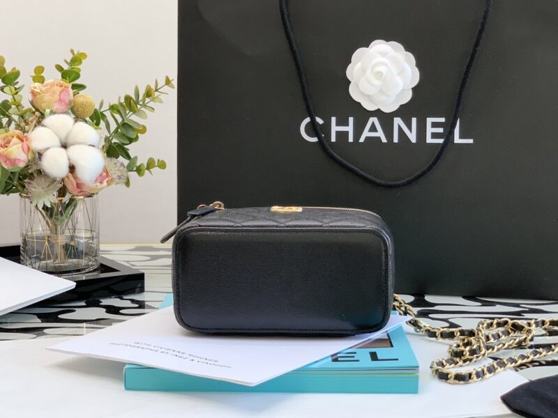 Ch@nel Cosmetic Bag-Caviar-18CM - Image 4