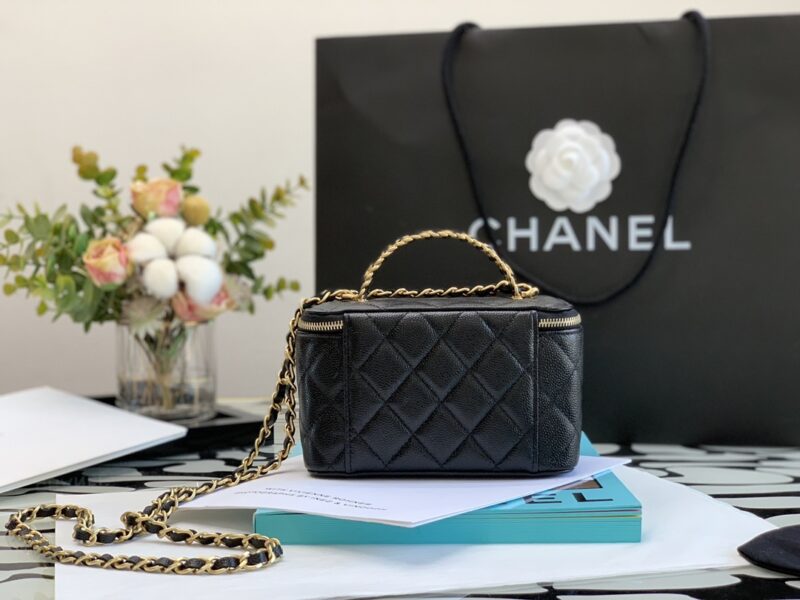 Ch@nel Cosmetic Bag-Caviar-18CM - Image 5