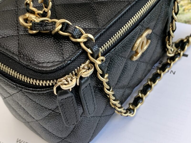 Ch@nel Cosmetic Bag-Caviar-18CM - Image 8