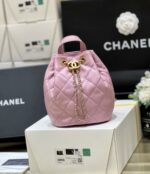 Ch@nel Drawstring Bucket Backpack -16.5*20*11.5CM - Image 3