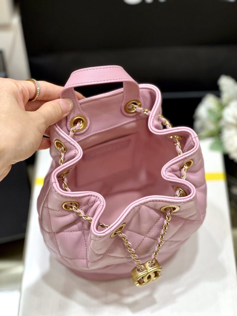 Ch@nel Drawstring Bucket Backpack -16.5*20*11.5CM - Image 4