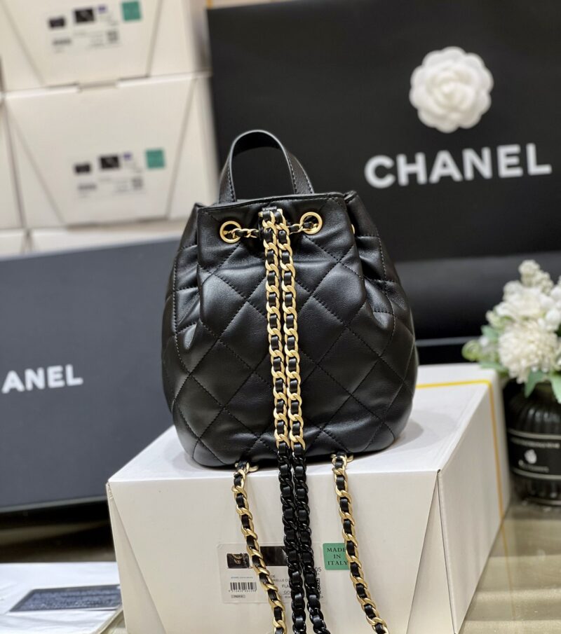 Ch@nel Drawstring Bucket Backpack -16.5*20*11.5CM - Image 2