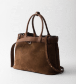 PRADA LARGE BUCKLE PRADA BUCKLE SUEDE BAG WITH BELT - Image 5