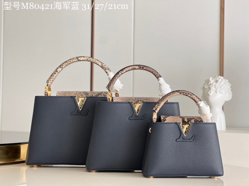 Louis Vuitton Capucines Handlebag(Navy Blue Color) - Image 5