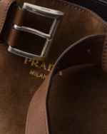 PRADA LARGE BUCKLE PRADA BUCKLE SUEDE BAG WITH BELT - Image 3