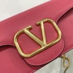 Valentino Garavani Locò Shoulder Bbag In Calfskin With Metallic VLogo-27*13*6CM - Image 4