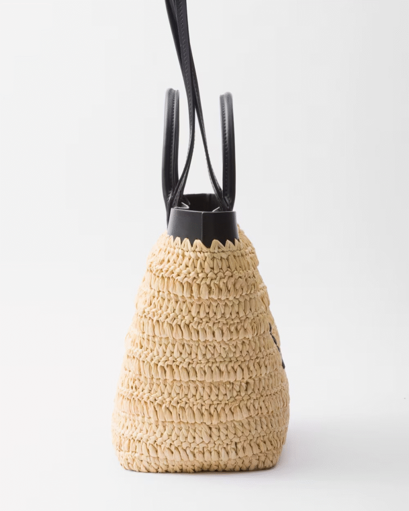 PRADA SMALL CROCHET AND LEATHER TOTE BAG - Image 4