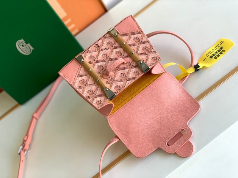 Goyard Coated Canvas and Leather Saigon Top Handle Bag-11.5x7x14.5CM - Image 7