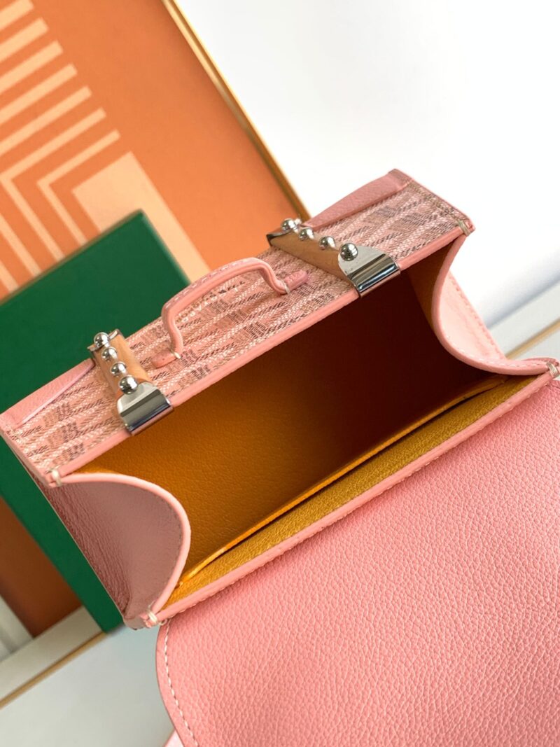 Goyard Coated Canvas and Leather Saigon Top Handle Bag-11.5x7x14.5CM - Image 8