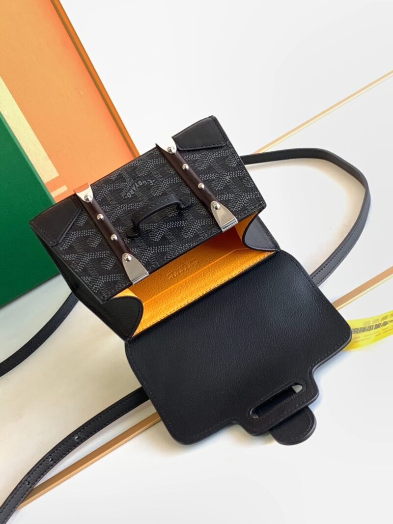 Goyard Coated Canvas and Leather Saigon Top Handle Bag-11.5x7x14.5CM - Image 5