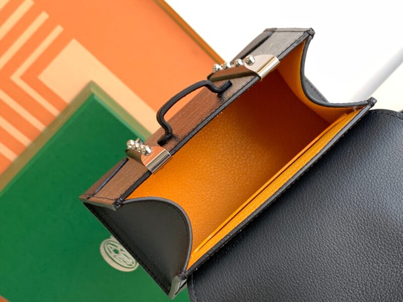 Goyard Coated Canvas and Leather Saigon Top Handle Bag-11.5x7x14.5CM - Image 8