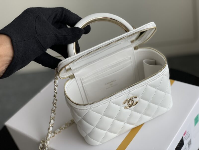 Ch@nel Cosmetic Bag-Lambskin-18CM - Image 7