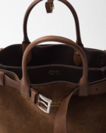 PRADA LARGE BUCKLE PRADA BUCKLE SUEDE BAG WITH BELT - Image 4