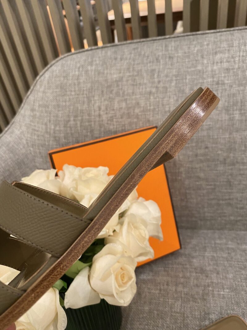 Hermes Slippers In Caviar Leather - Image 2