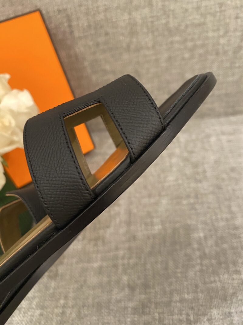 Hermes Slippers In Caviar Leather - Image 2