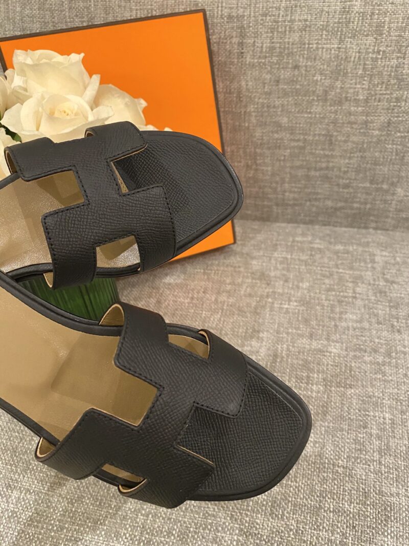 Hermes Slippers In Caviar Leather - Image 5