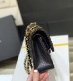 Ch@nel Flap Bag-（Black Inside）Caviar-23CM - Image 8