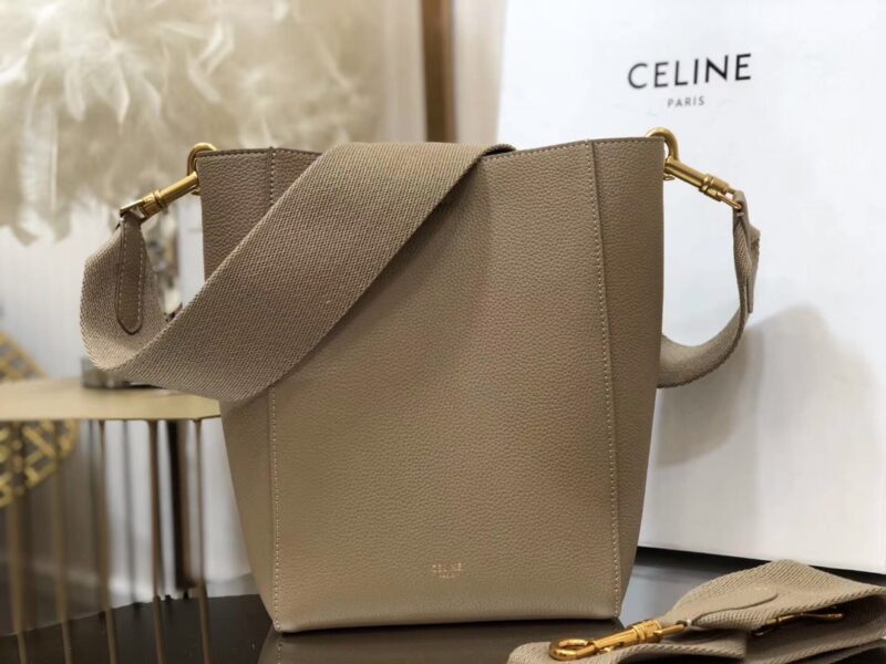 Celin Suau Sangle Bucket In Soft Grained Calfskin-17.5*24.5*12CM - Image 8