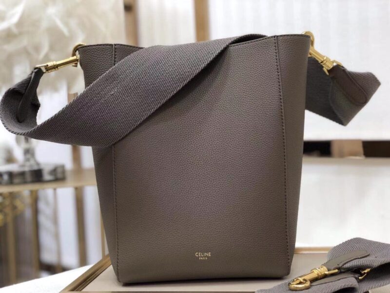 Celin Suau Sangle Bucket In Soft Grained Calfskin-17.5*24.5*12CM - Image 6