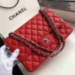 Ch@nel Flap Bag-Cavir Leather-Silver-30CM - Image 7