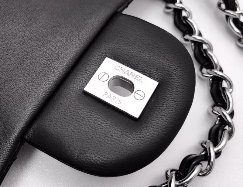 Ch@nel Flap Bag-Silver Hardware-30CM - Image 4