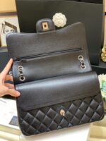 Ch@nel Flap Bag-Cavir Leather-Silver-30CM - Image 9