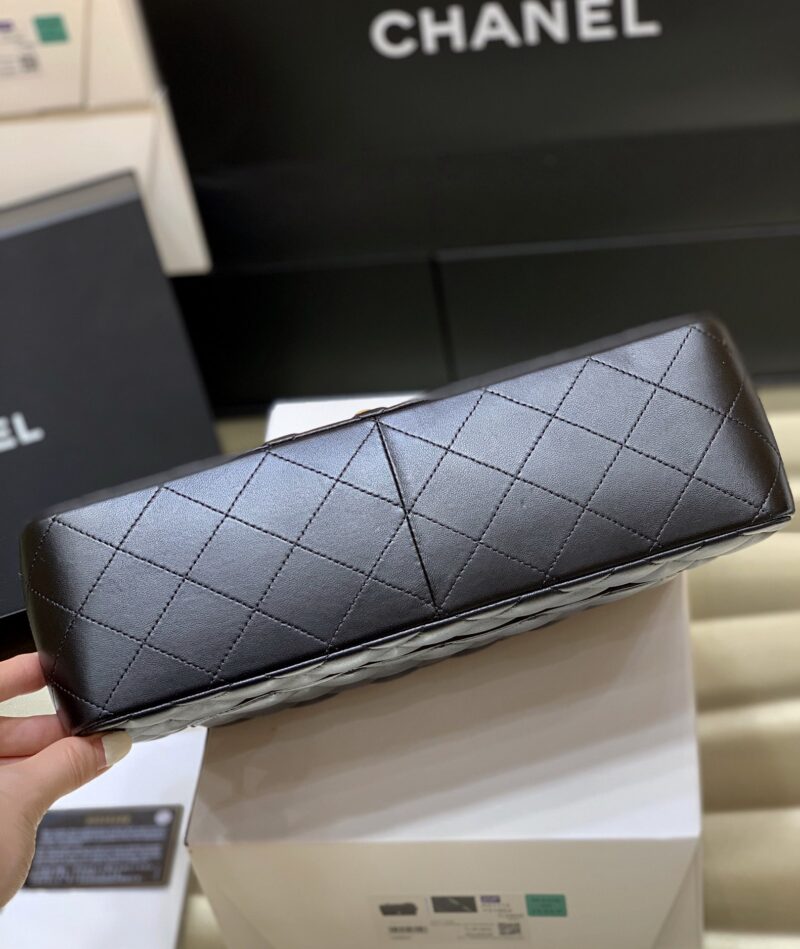 Ch@nel Flap Bag-Lambskin-Gold-30CM - Image 7