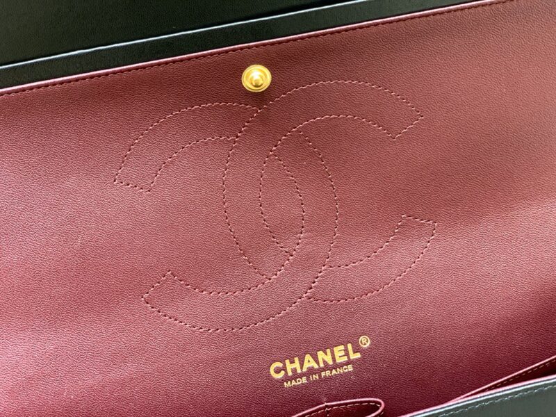 Ch@nel Flap Bag-Lambskin-Gold-30CM - Image 9