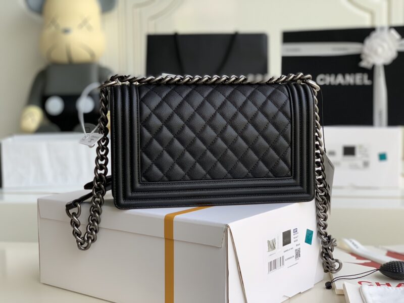 Ch@nel Boy Bag-Caviar-25CM - Image 5