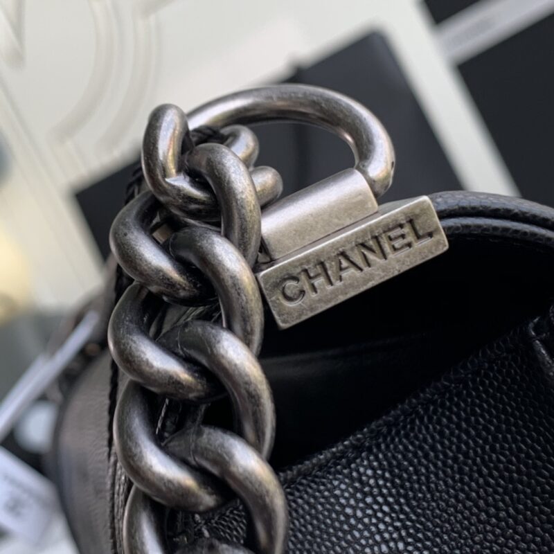 Ch@nel Boy Bag-Caviar-25CM - Image 7