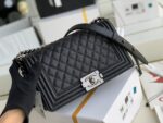 Ch@nel Boy Bag-Caviar-25CM - Image 9