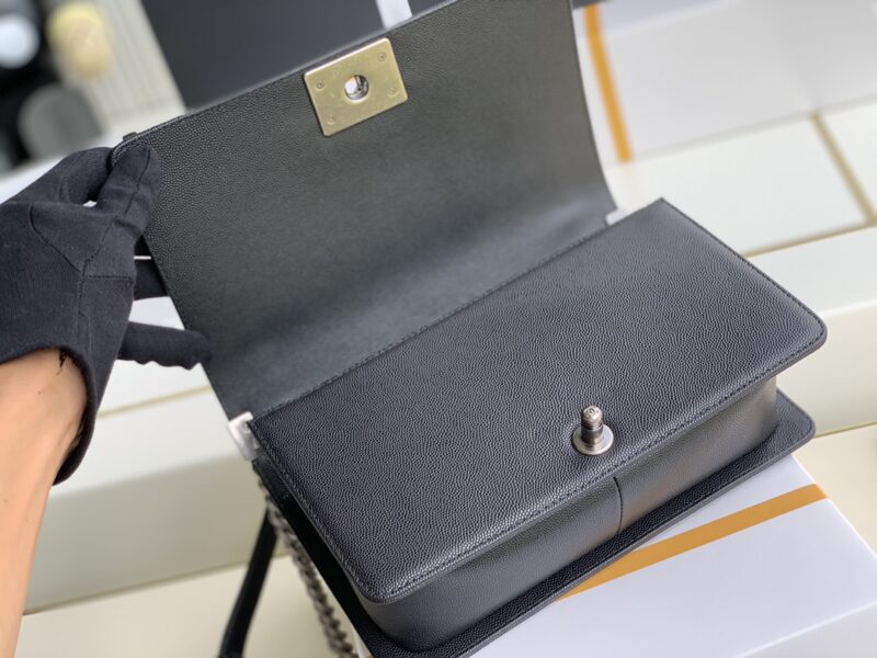 Ch@nel Boy Bag-Caviar-25CM - Image 6