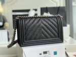 Ch@nel Boy Bag-Caviar-25CM - Image 8