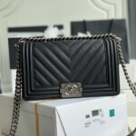 Ch@nel Boy Bag-Caviar-25CM