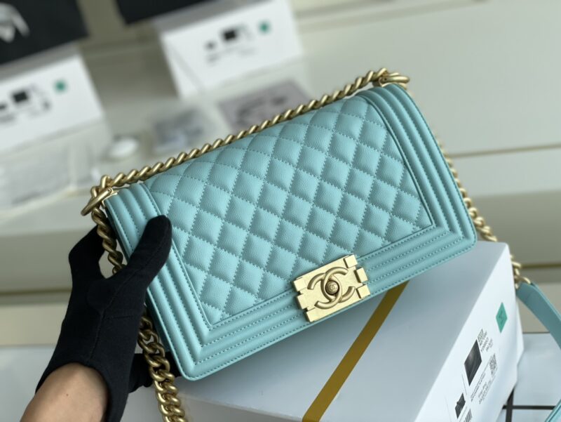 Ch@nel Boy Bag-Caviar-25CM - Image 7