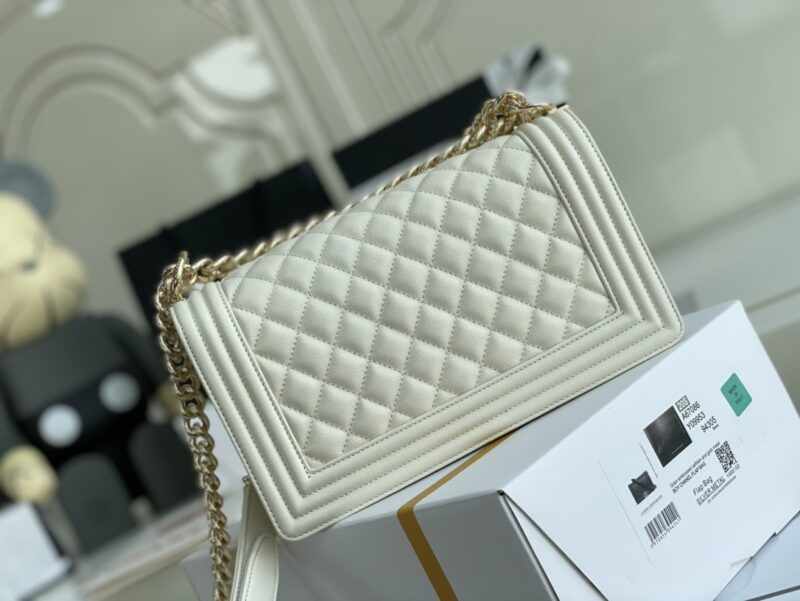 Ch@nel Boy Bag-Caviar-25CM - Image 7