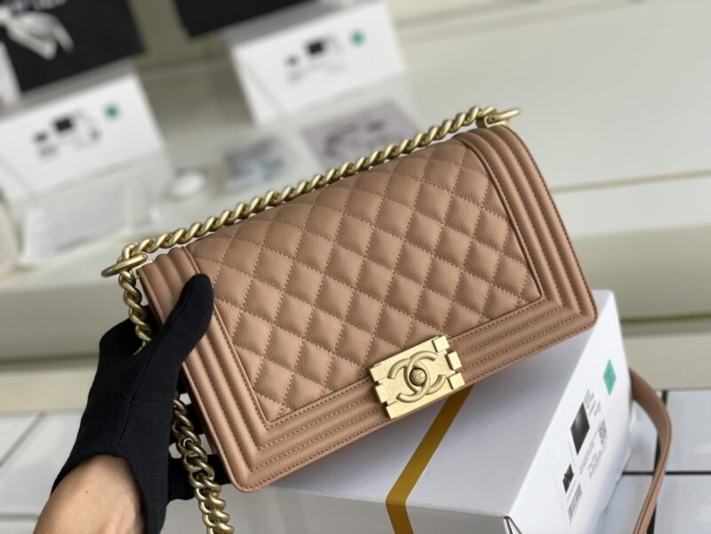 Ch@nel Boy Bag-Caviar-25CM - Image 8