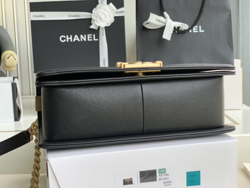 Ch@nel Boy Bag-Caviar-25CM - Image 8