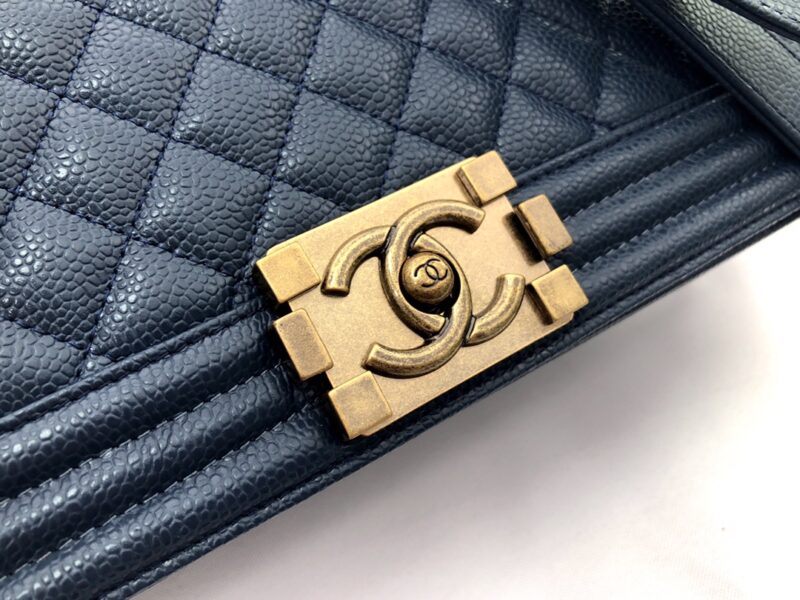 Ch@nel Boy Bag-Caviar-28CM - Image 9