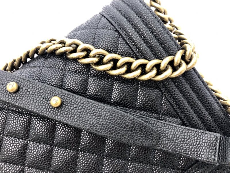 Ch@nel Boy Bag-Caviar-28CM - Image 3